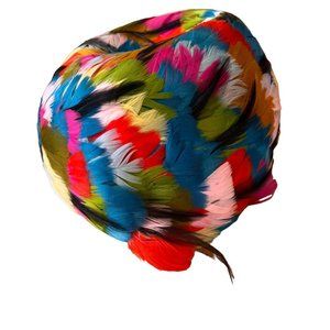 Vintage Dana Original Union Made Multicolor Feather Wool Hat USA